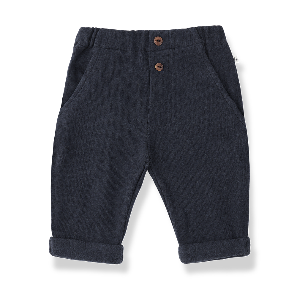 1+ in the family - portofino soft fleece broekje - blue