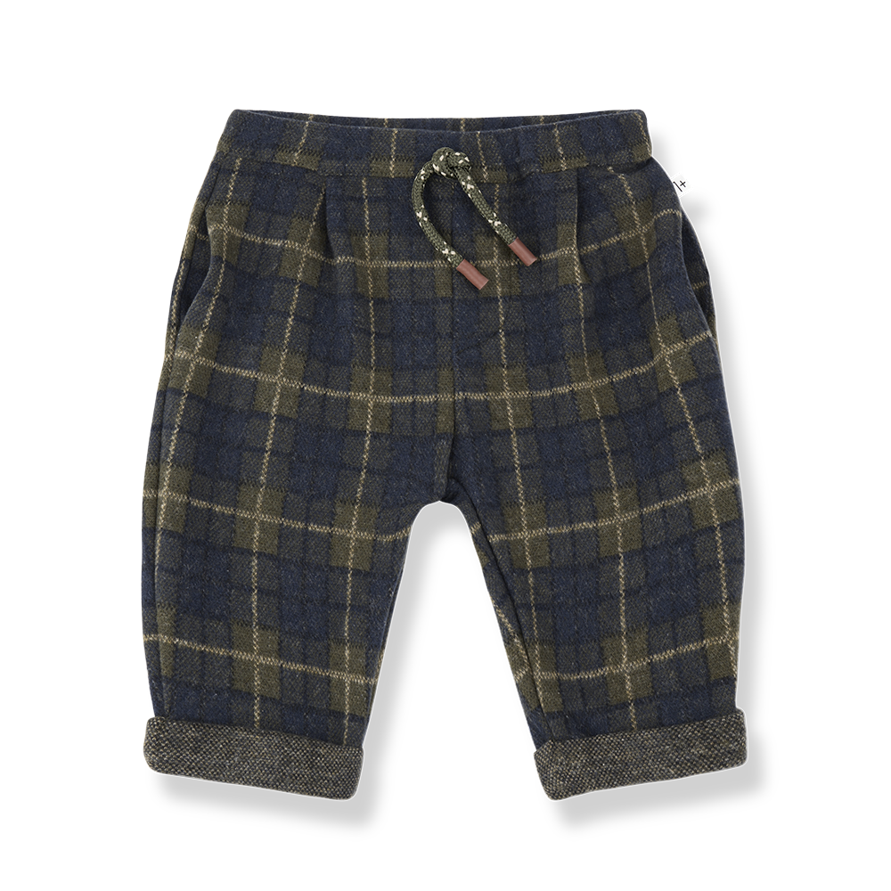 1+ in the family - churchill scottish check broekje - blue