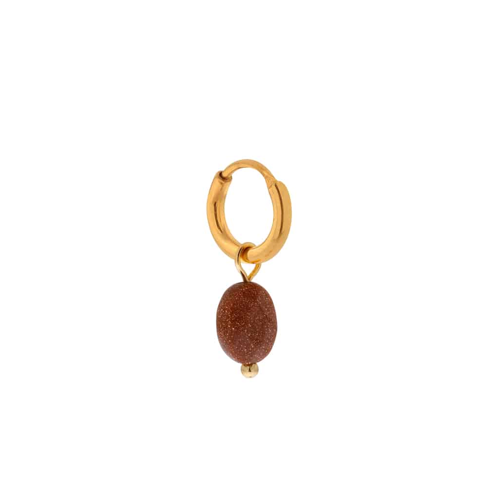 Label Kiki - shiny brown hoop gold