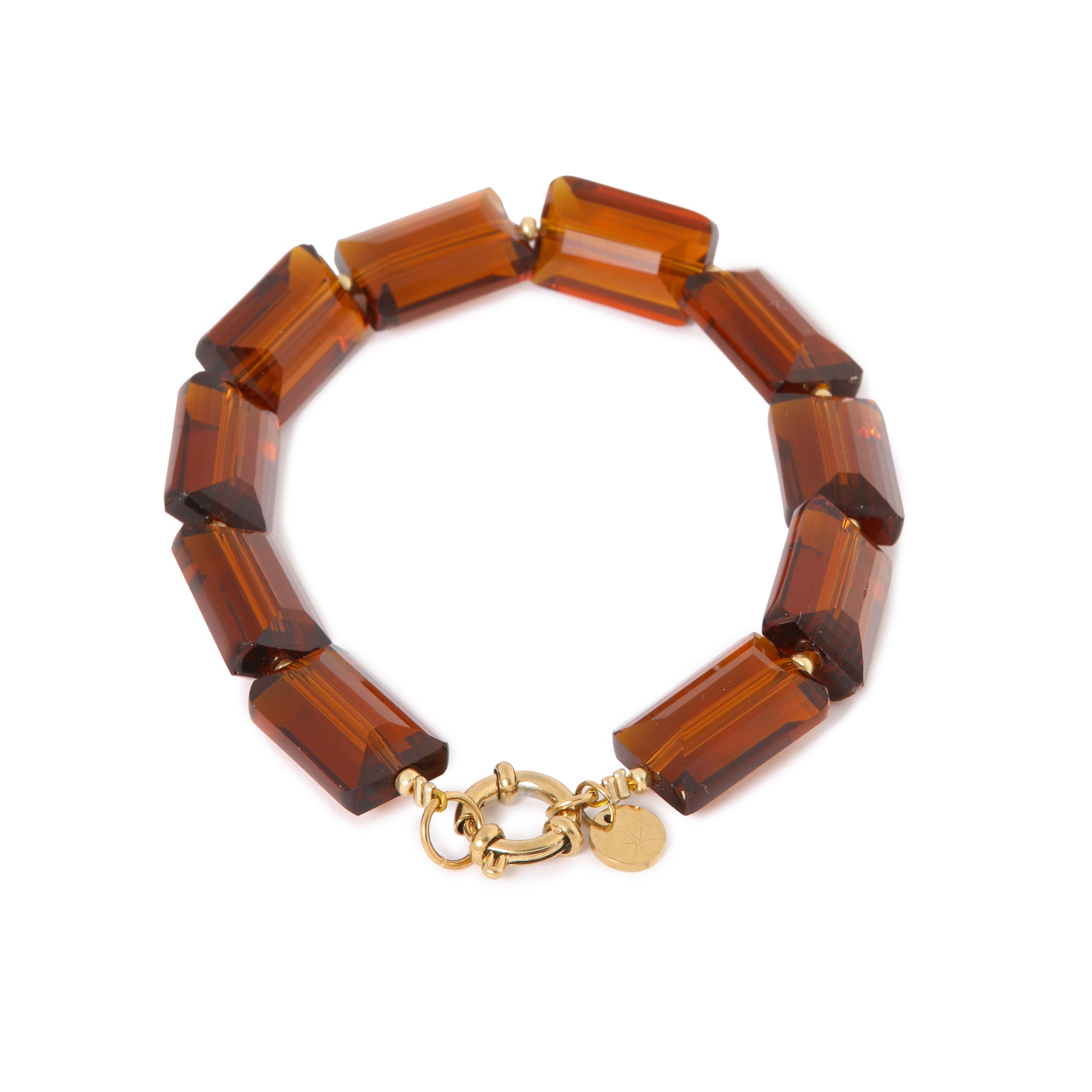 Label Kiki - shiny brown bracelet gold