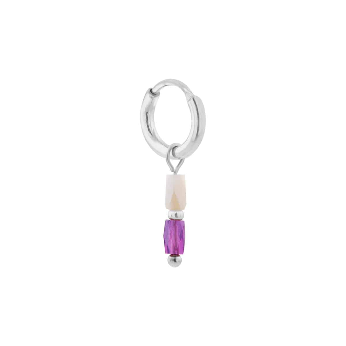 Label Kiki - terra purple hoop silver