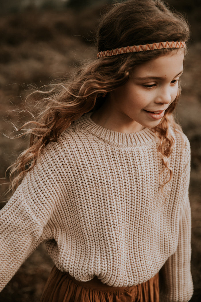 Yuki - chunky knitted sweater - moon