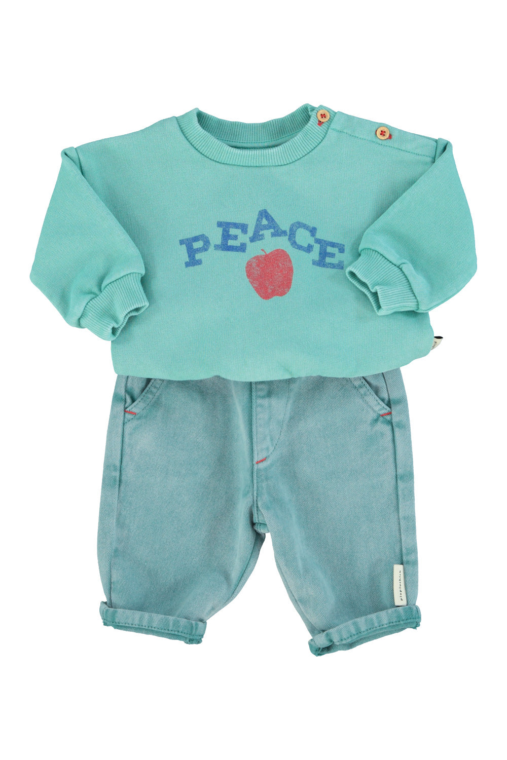 Piupiuchick - baby trousers - washed green