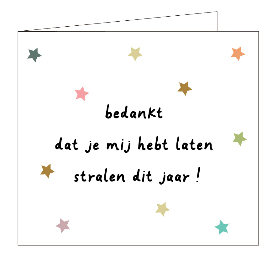 Mailbox - wenskaart - bedankt dat je mij hebt laten stralen dit jaar