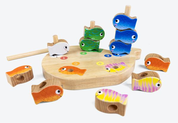 Clavis - houten spel - klein wit visje