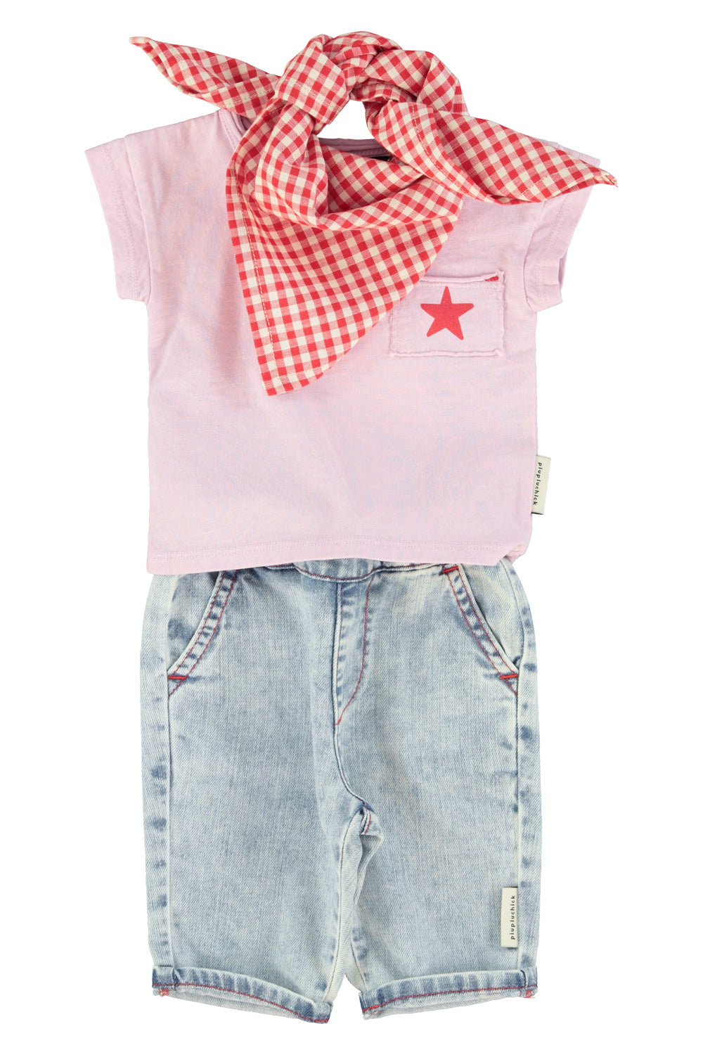 Piupiuchick - baby trousers - blue light denim