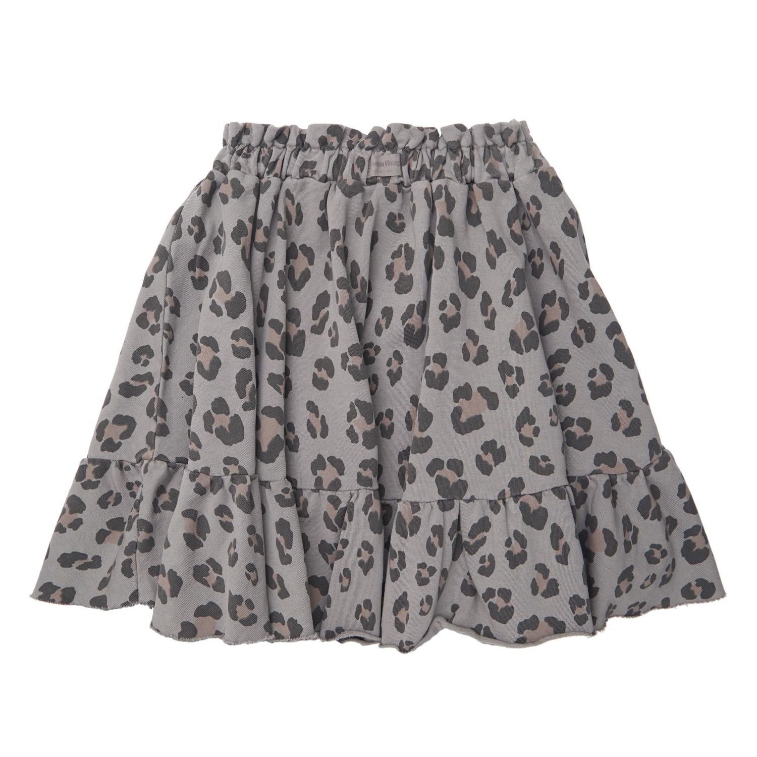 Tocoto Vintage - mini plush animal print skirt - brown