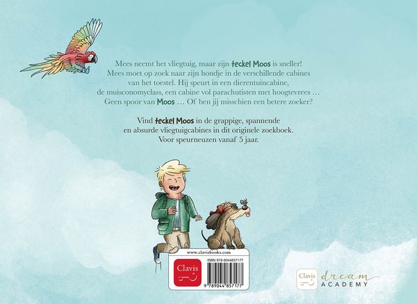 Clavis - boek - waar is teckel Moos in het vliegtuig?