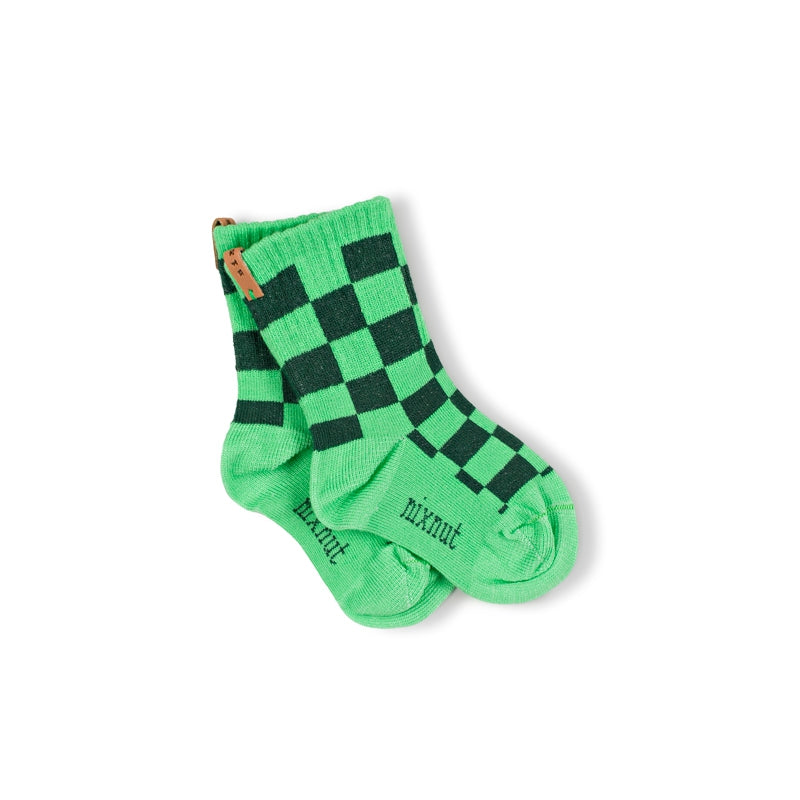 Nixnut - checkered socks - moss