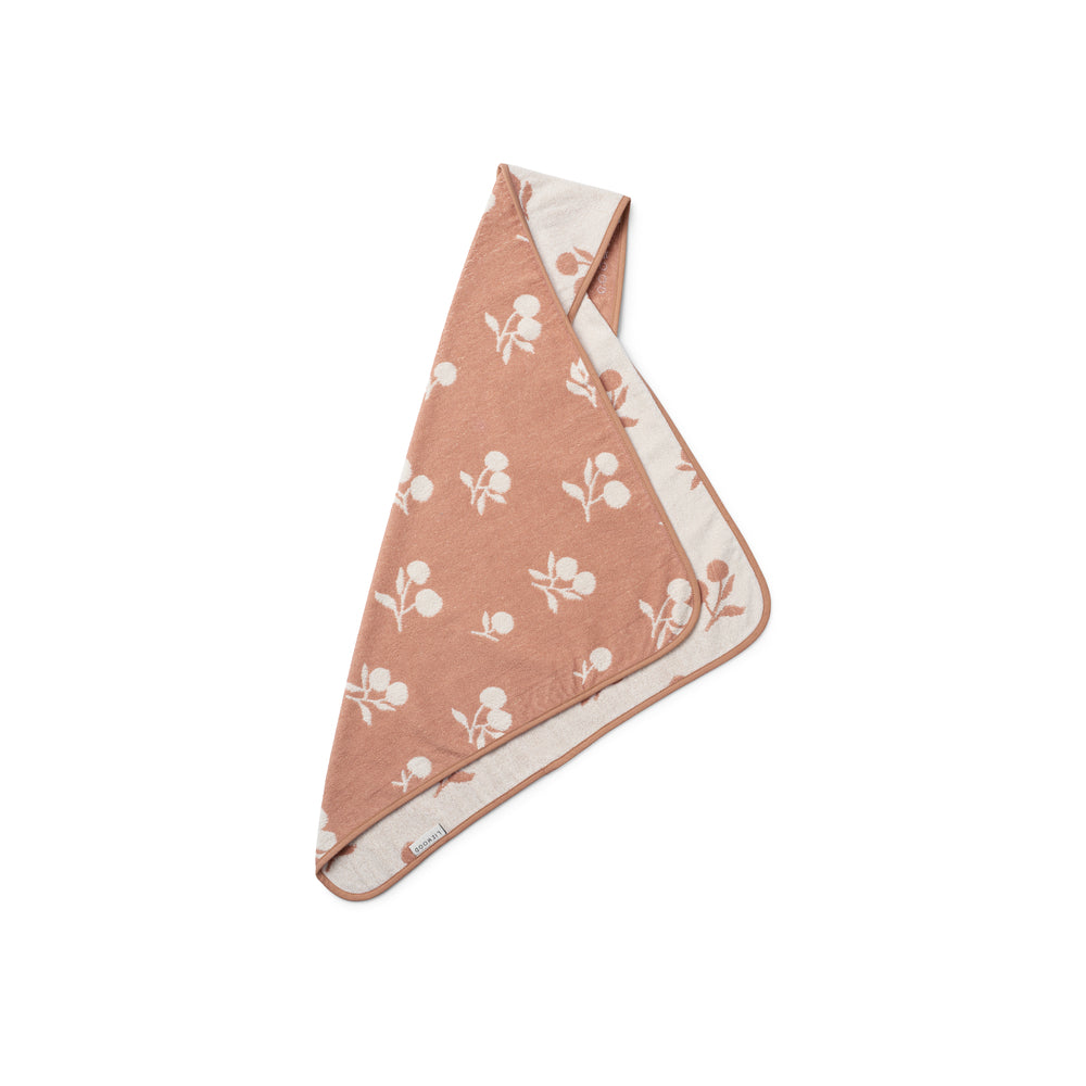 Liewood - alba yarn dyed hooded baby towel - peach sea shell