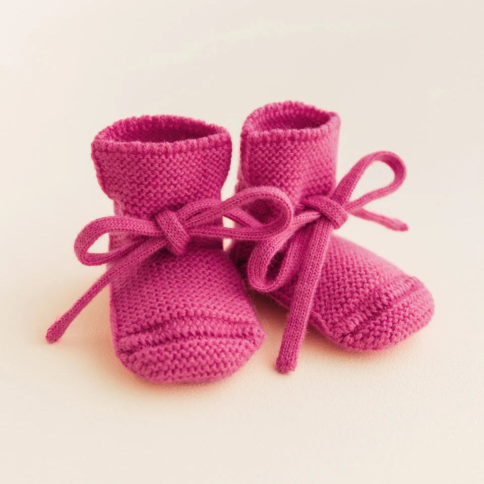 Hvid - booties - fuchsia