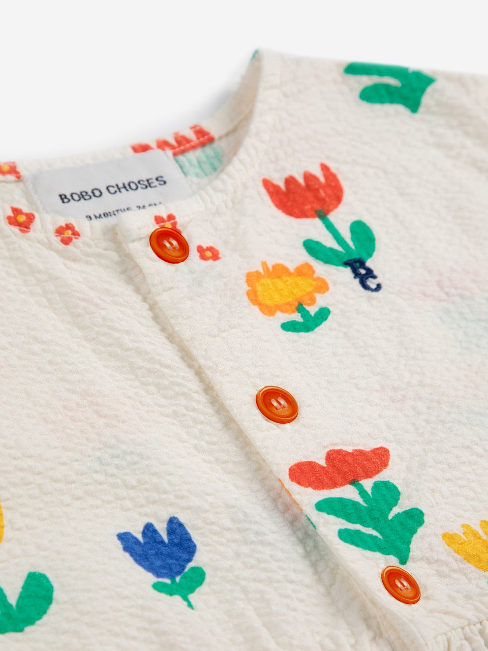 Bobo Choses - garden party all over woven overall - offwhite