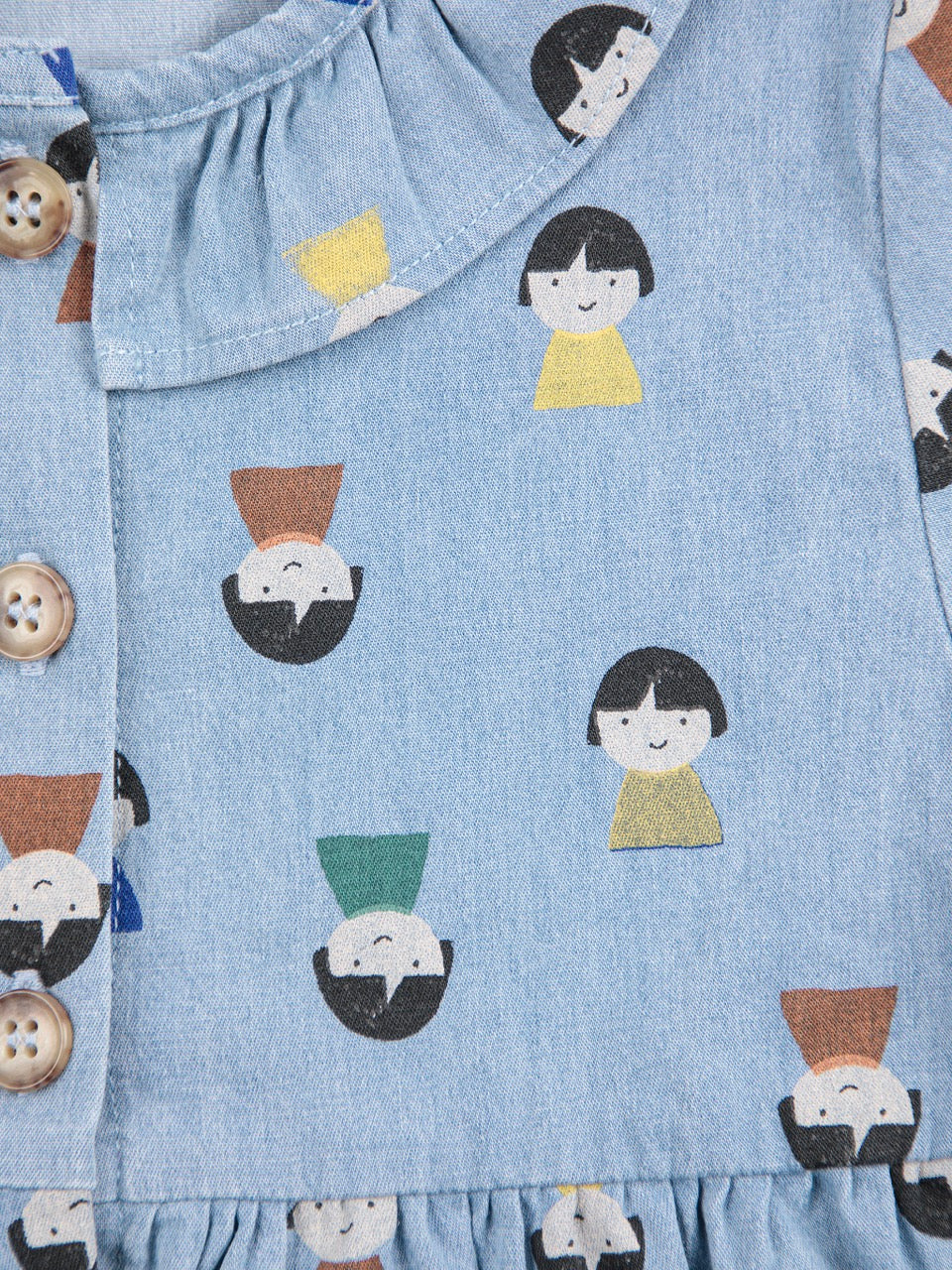 Bobo Choses - game pawns all over denim dress - light blue