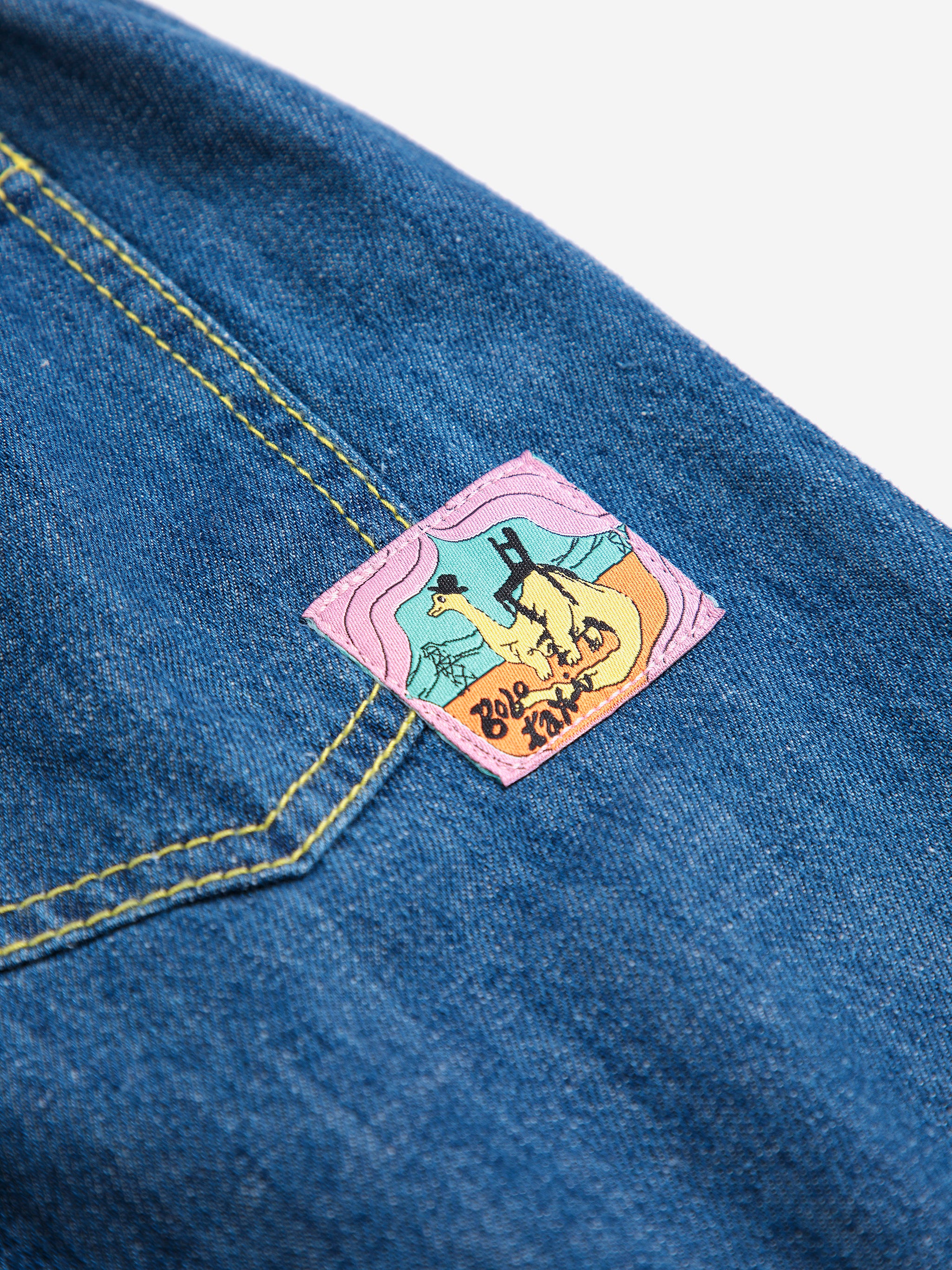 Bobo Choses - taxi saurus tag denim pants