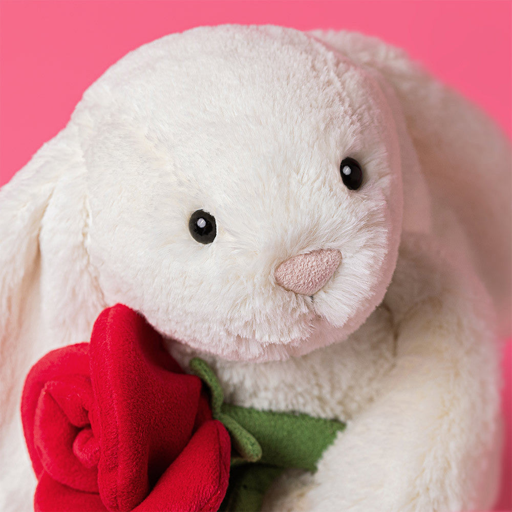 Jellycat - cream bunny with rose