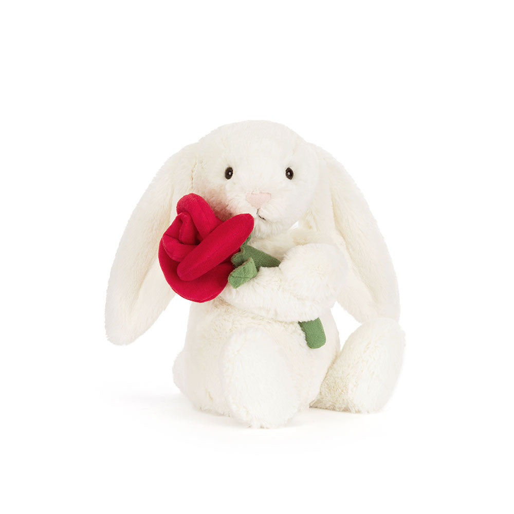 Jellycat - cream bunny with rose