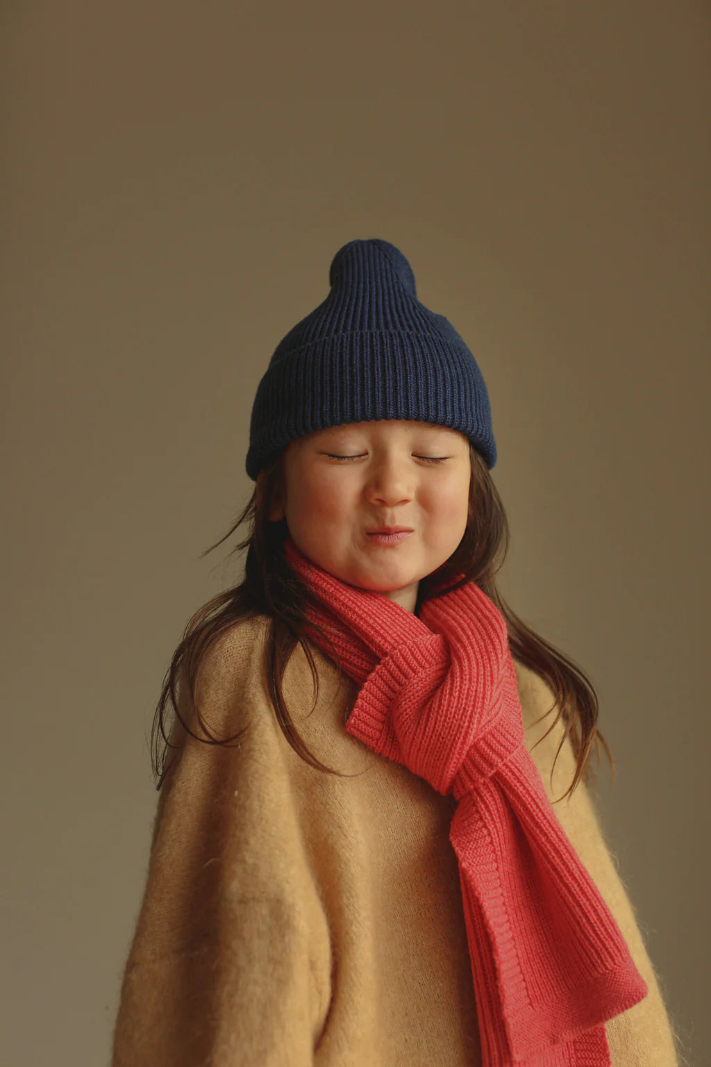 Hvid - beanie fonzie kids - blue