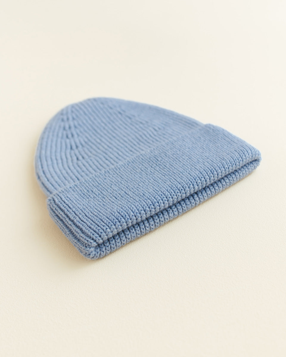 Hvid - beanie fonzie kids - light blue