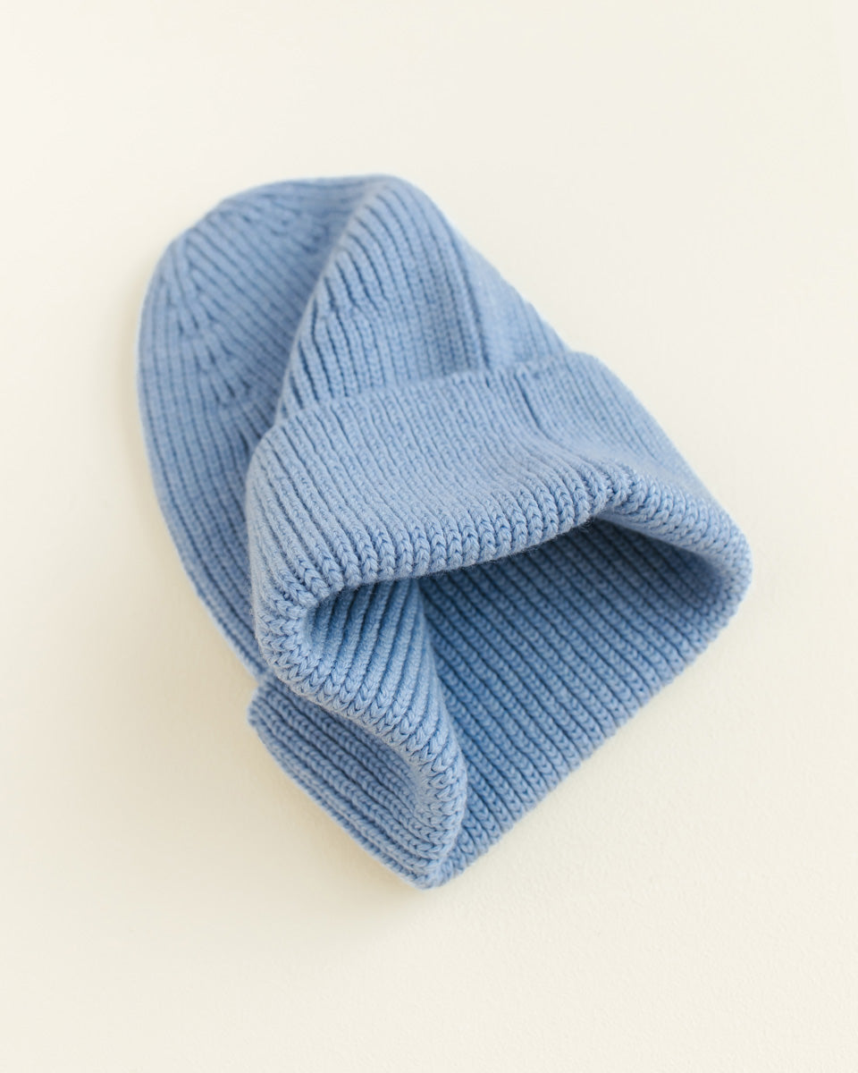 Hvid - beanie fonzie kids - light blue