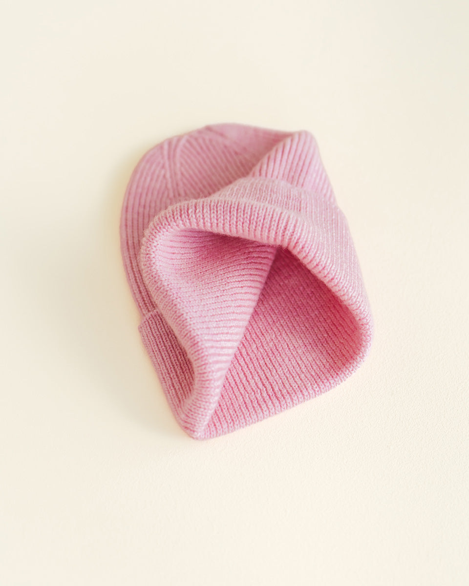 Hvid - beanie fonzie newborn - cotton candy
