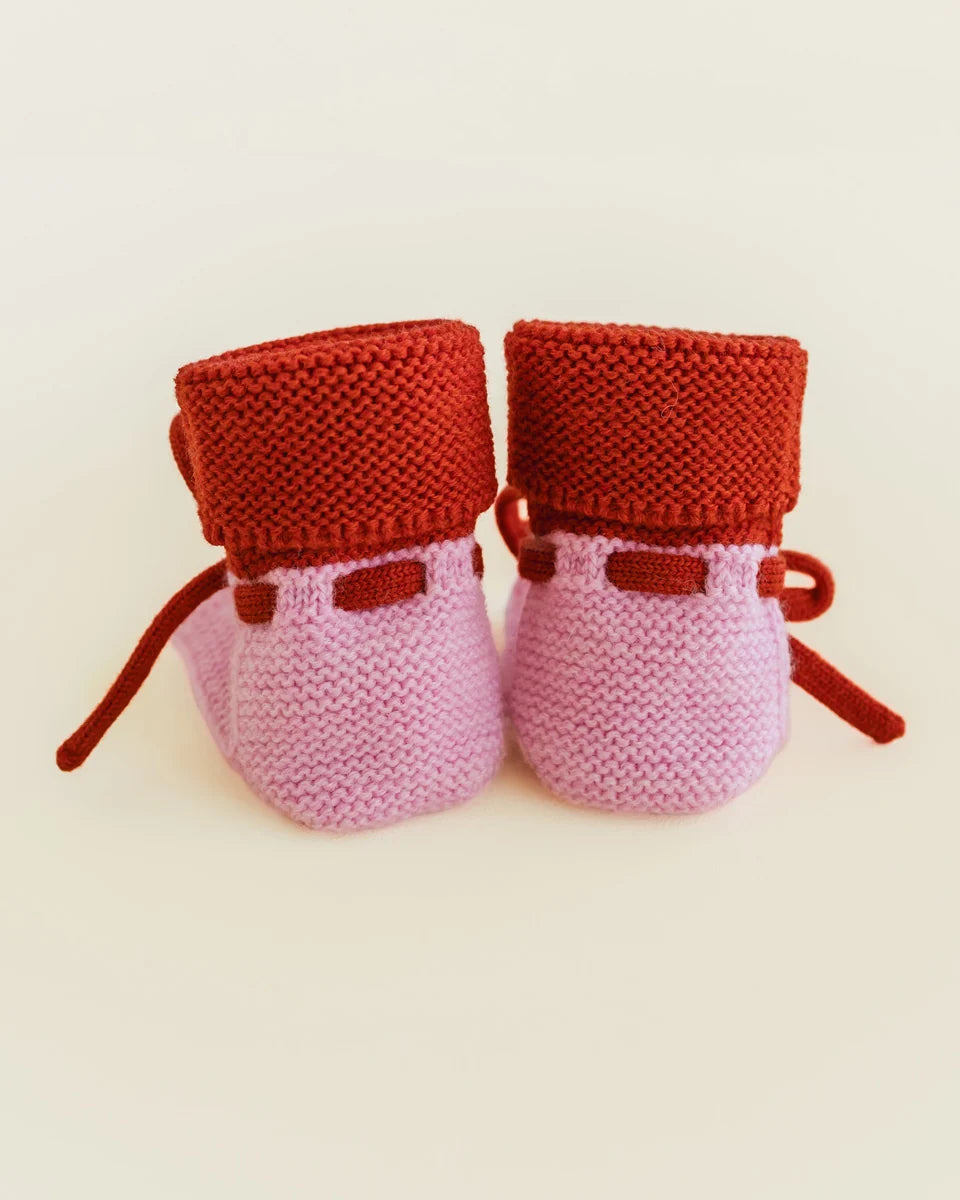 Hvid - booties - cotton candy/red