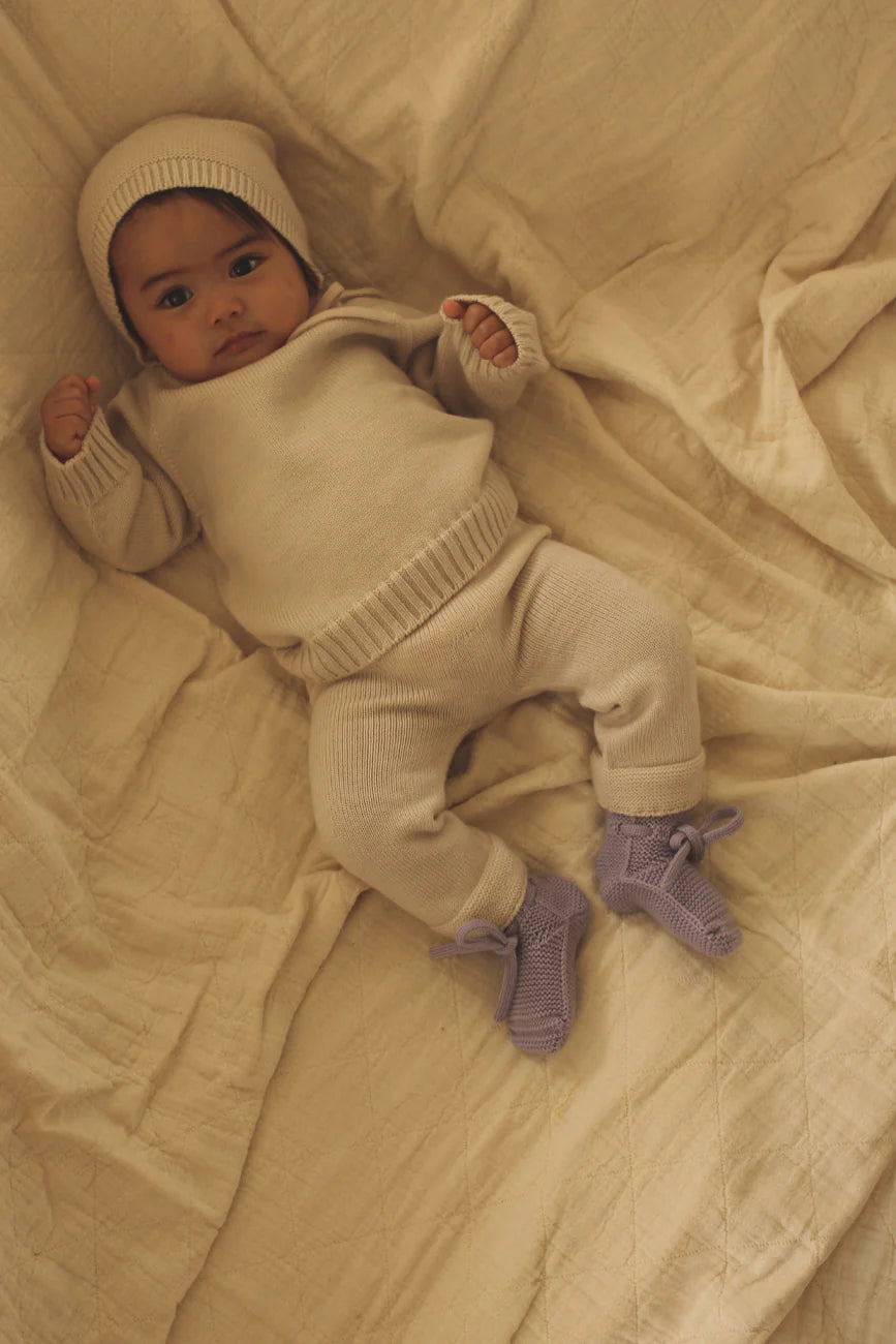 Hvid - booties - lilac
