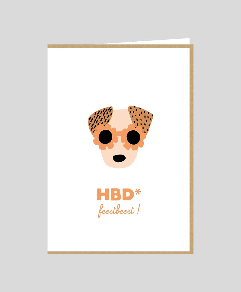 Mailbox - wenskaart - HBD feestbeest