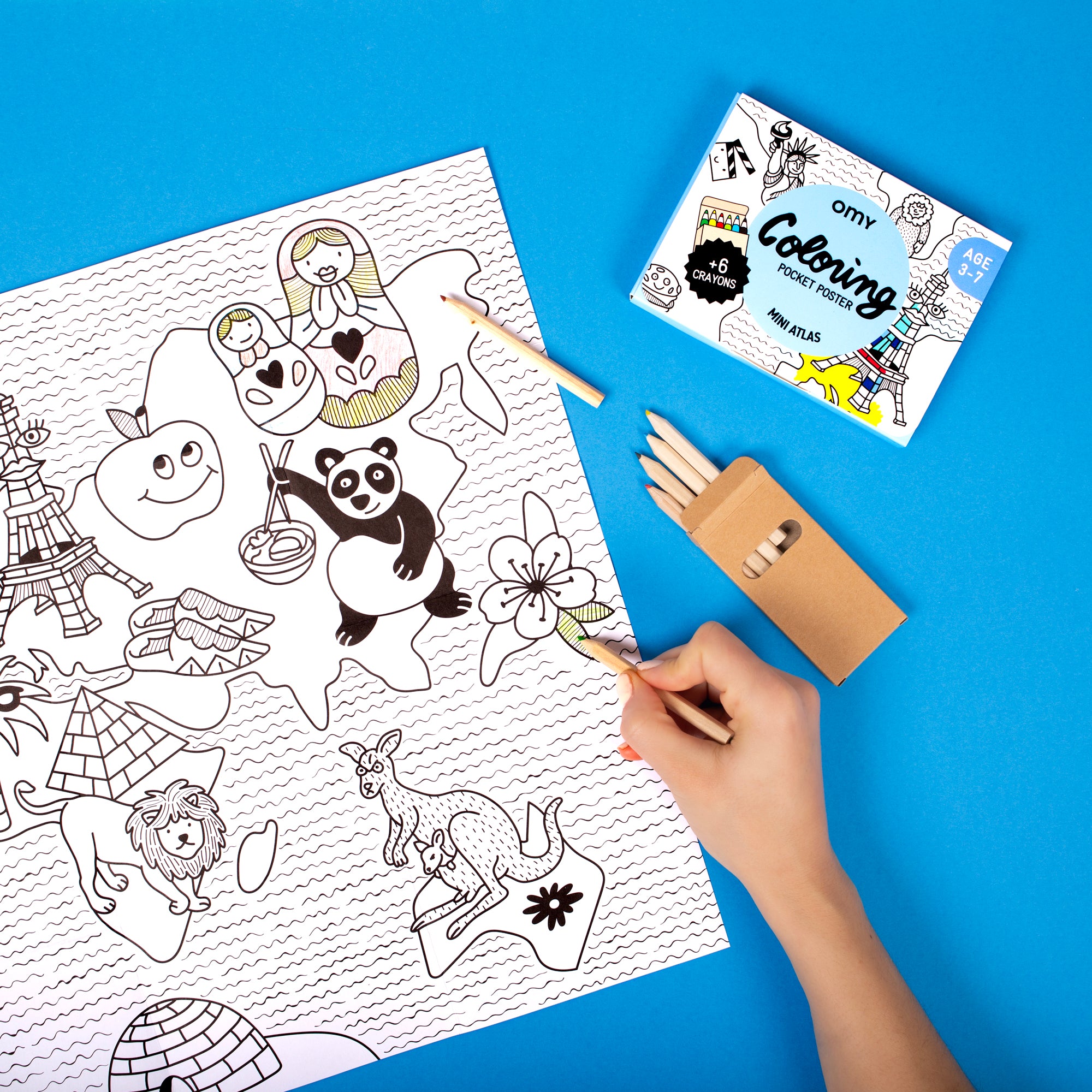 OMY - coloring pocket - mini atlases