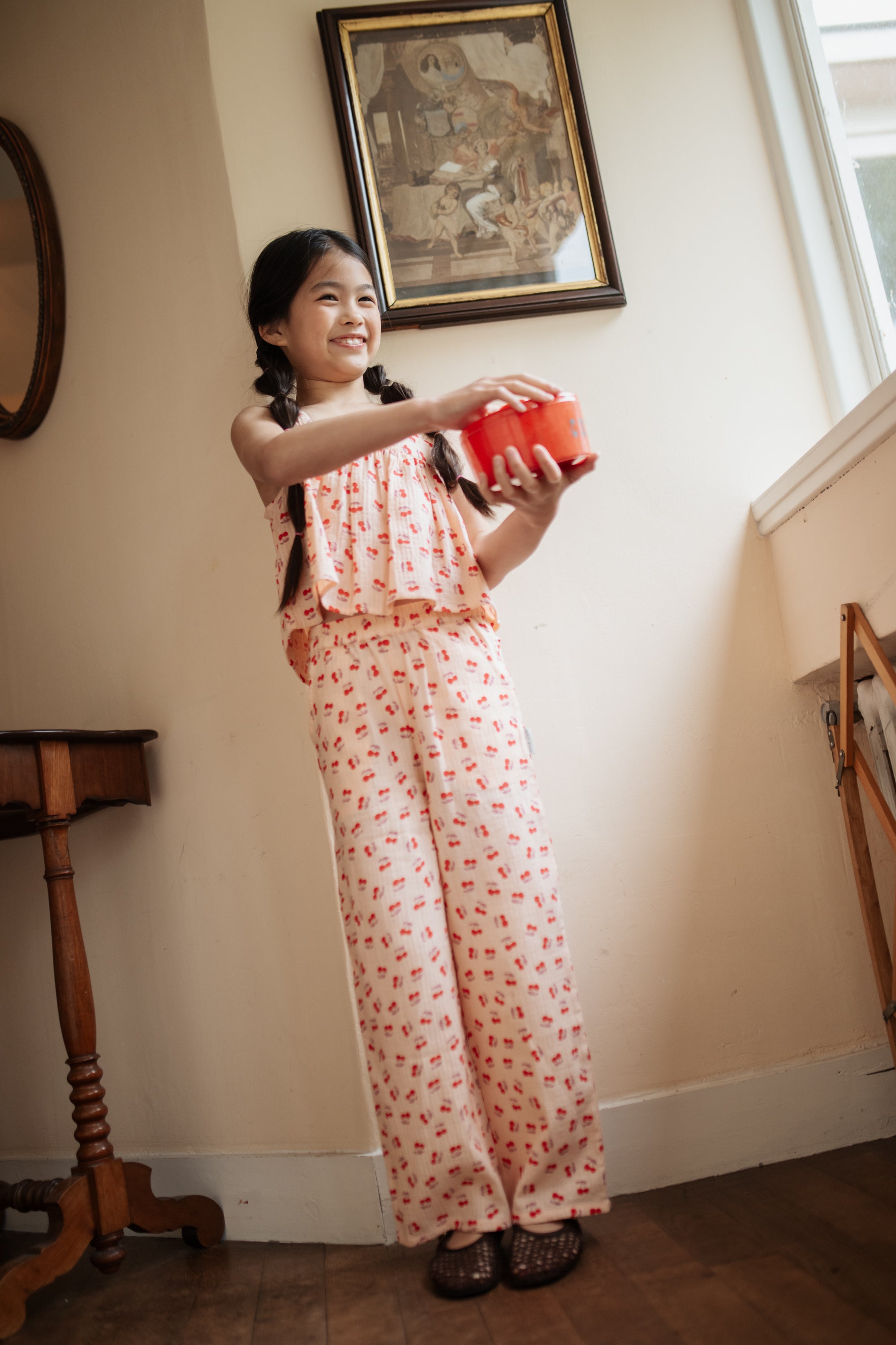 Petit Blush - summer blouse - cherry AOP