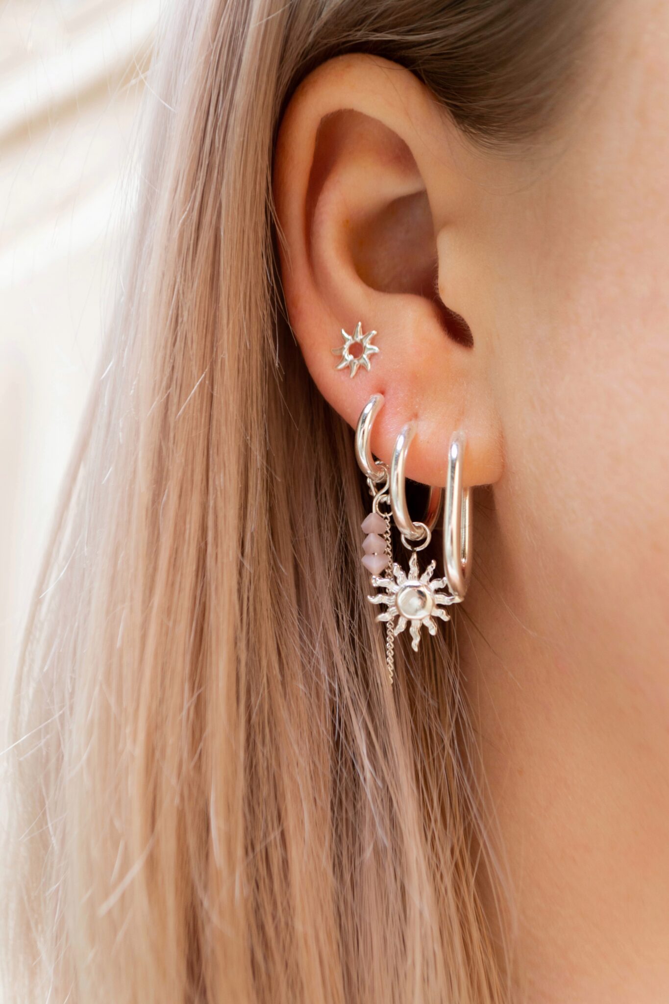 Label Kiki - wavy sun silver