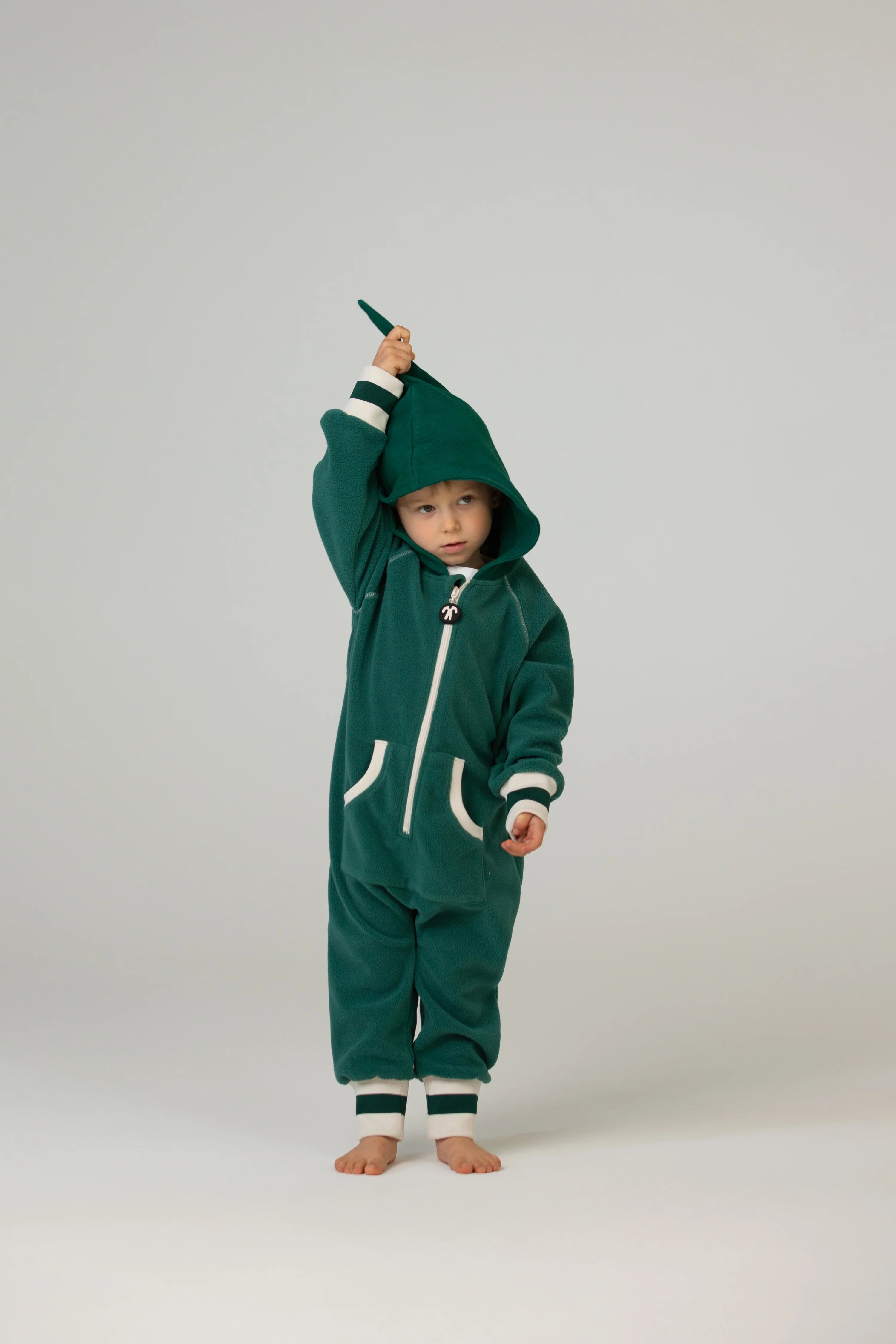 Ducksday - fleece onesie - darkgreen/ecru