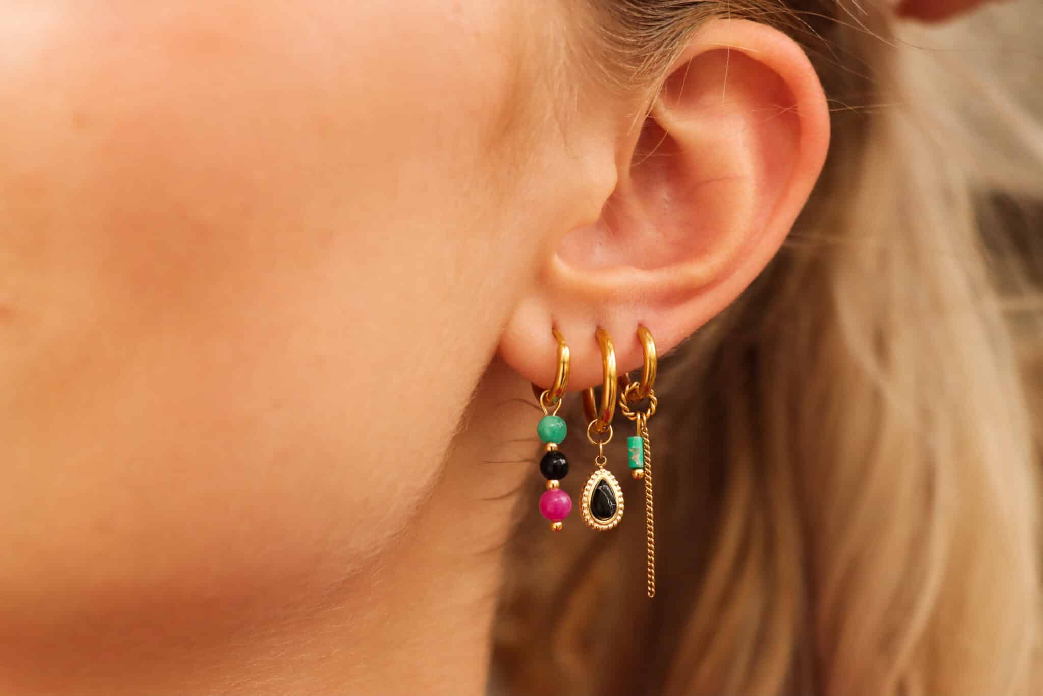 Label Kiki - noir hoop gold