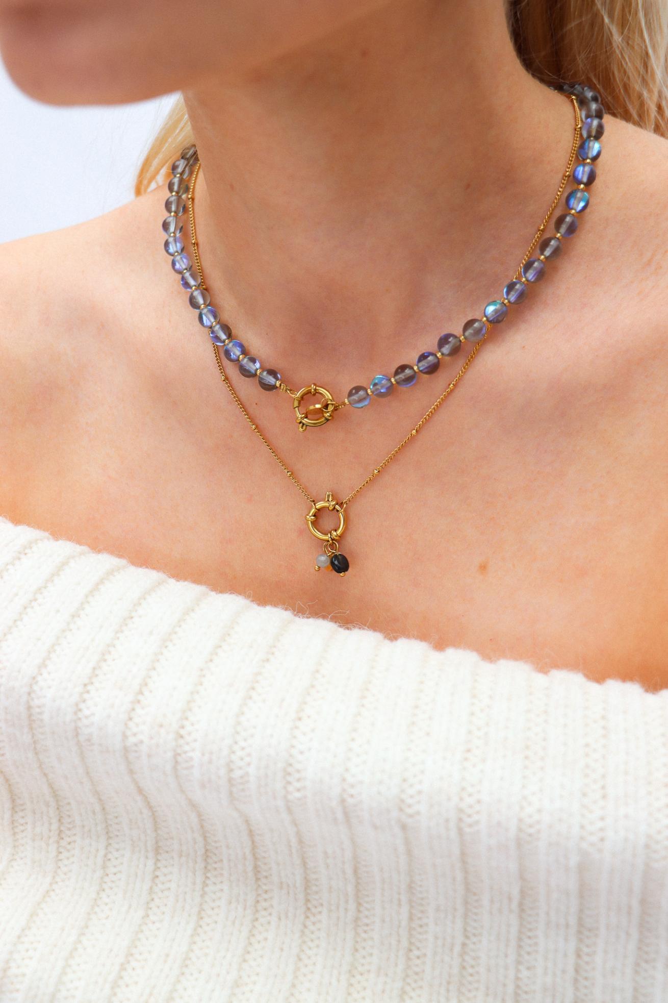 Label Kiki - gemstone 2.0 necklace gold