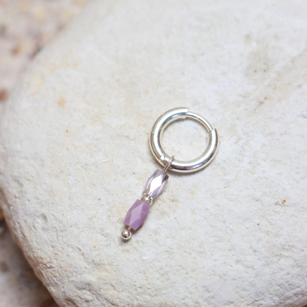 Label Kiki - terra lilac hoop silver