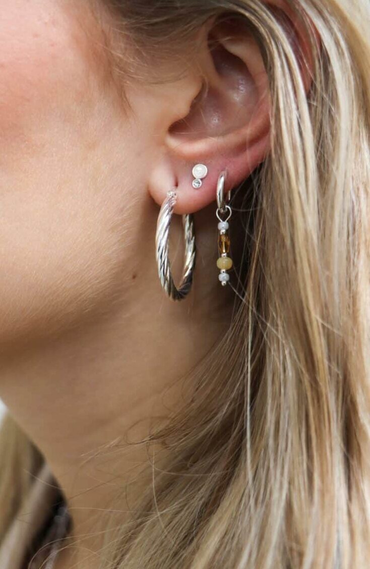Label Kiki - twirl hoop silver