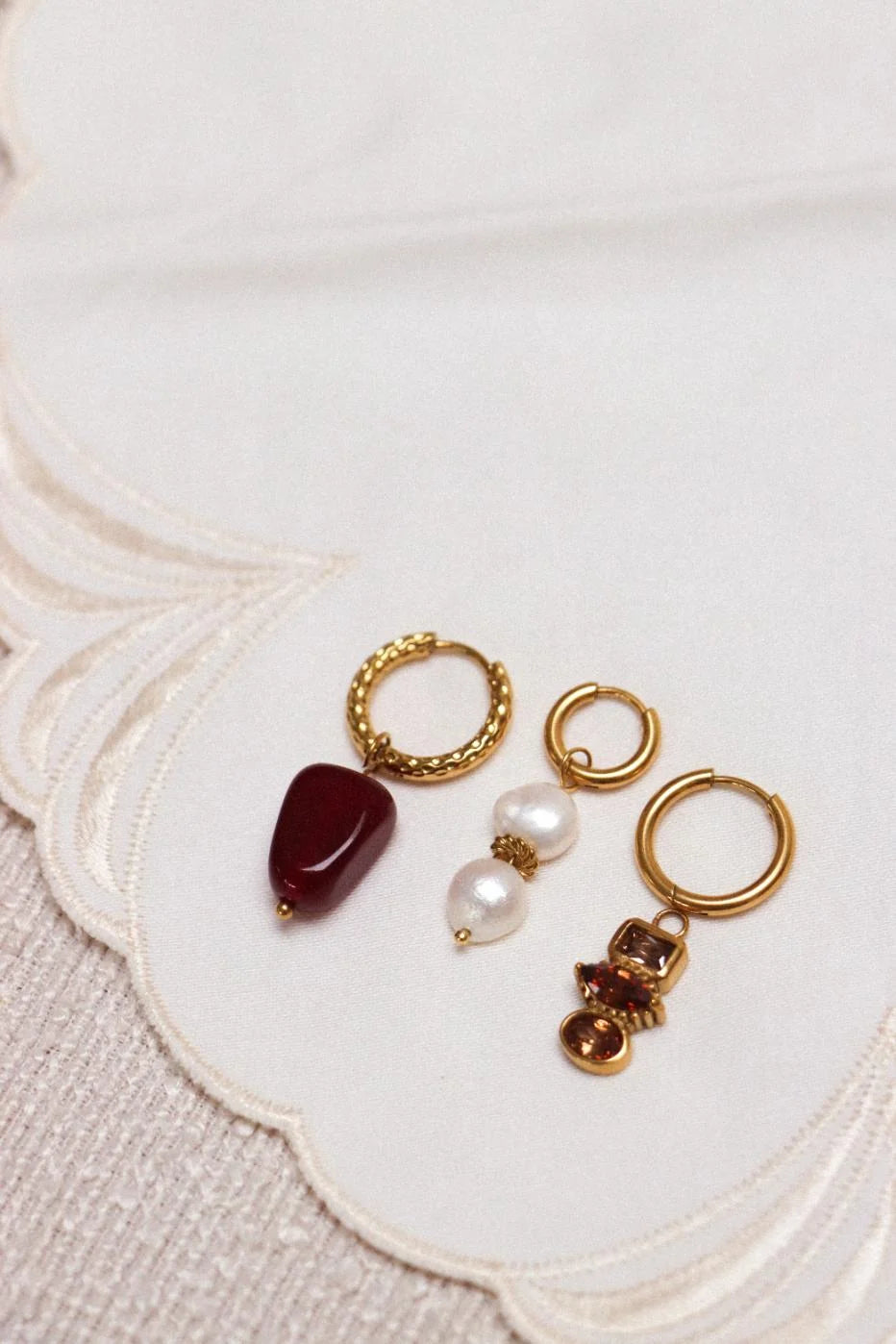 Label Kiki - burgundy hoop gold
