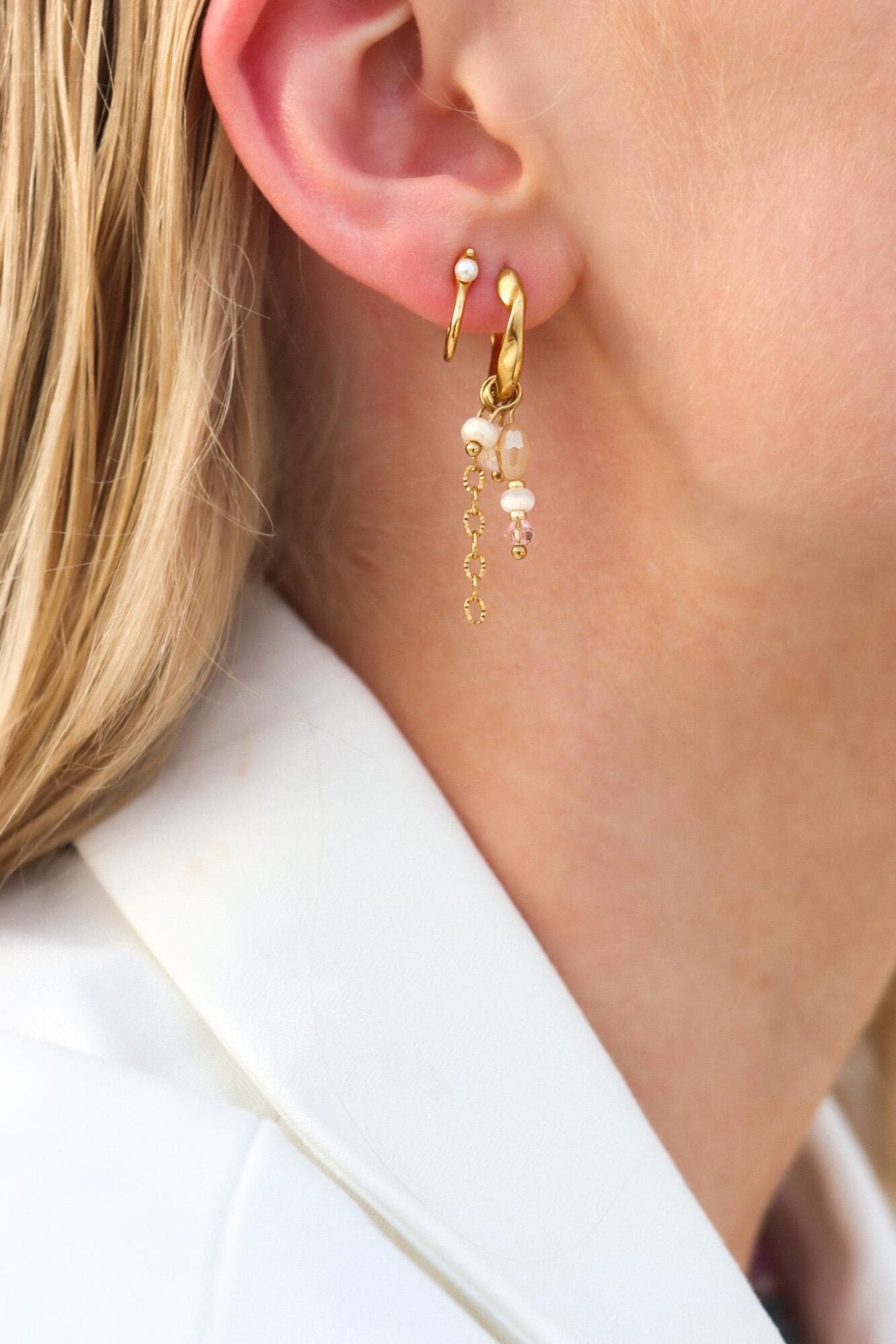 Label Kiki - abby drop hoop gold