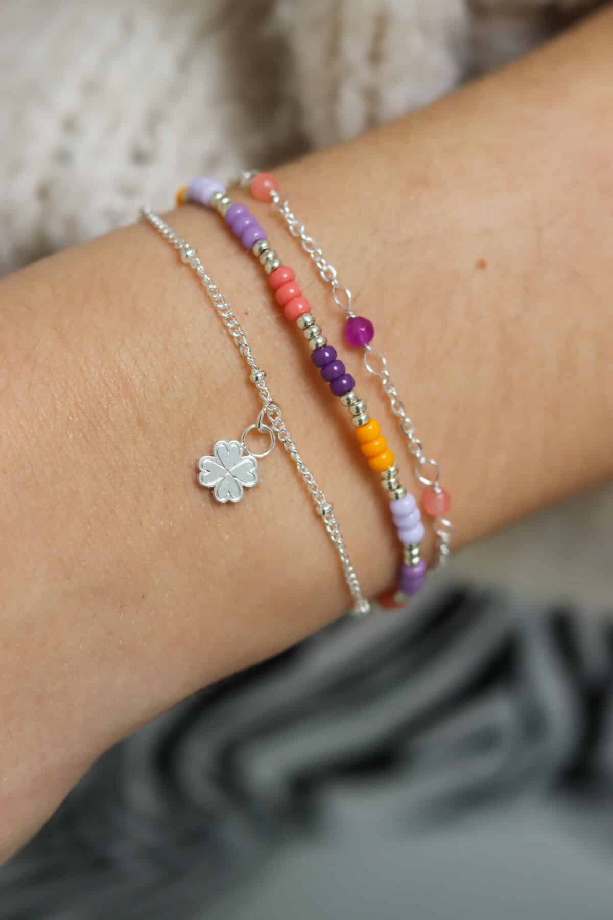 Label Kiki - lucky clover bracelet silver
