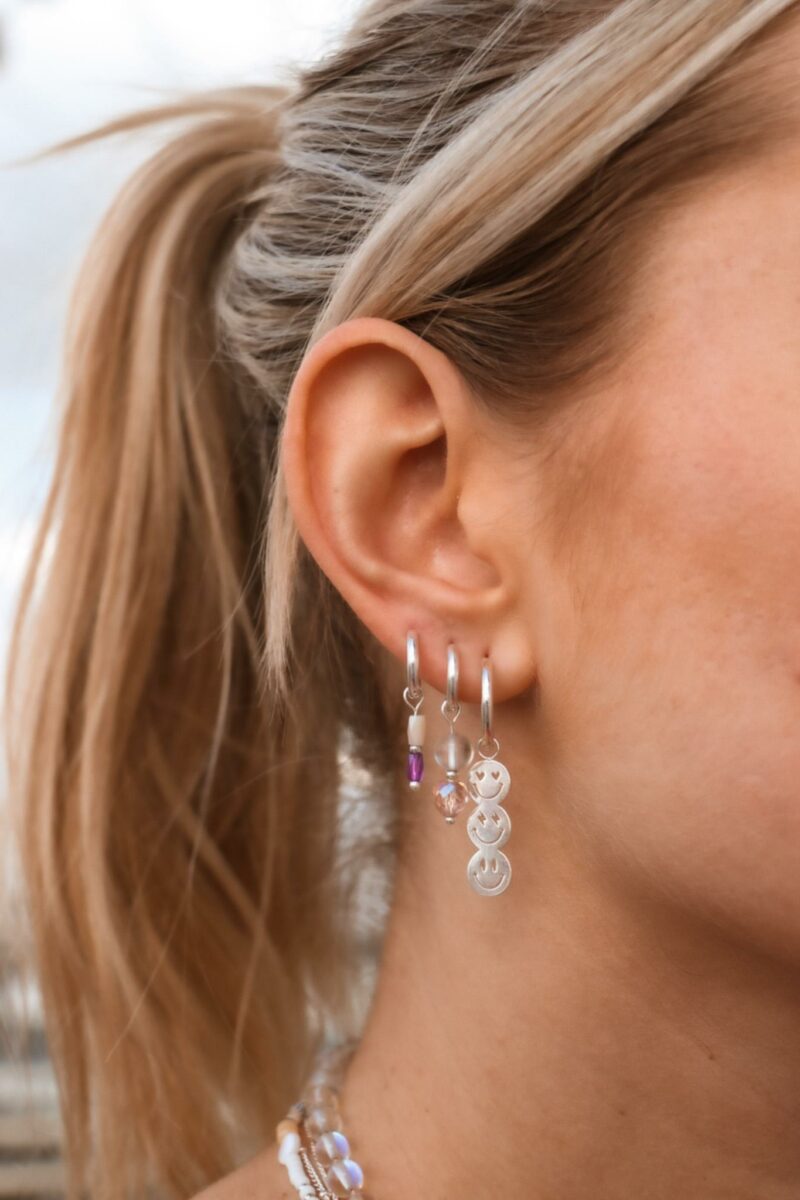 Label Kiki - ocean glow hoop silver
