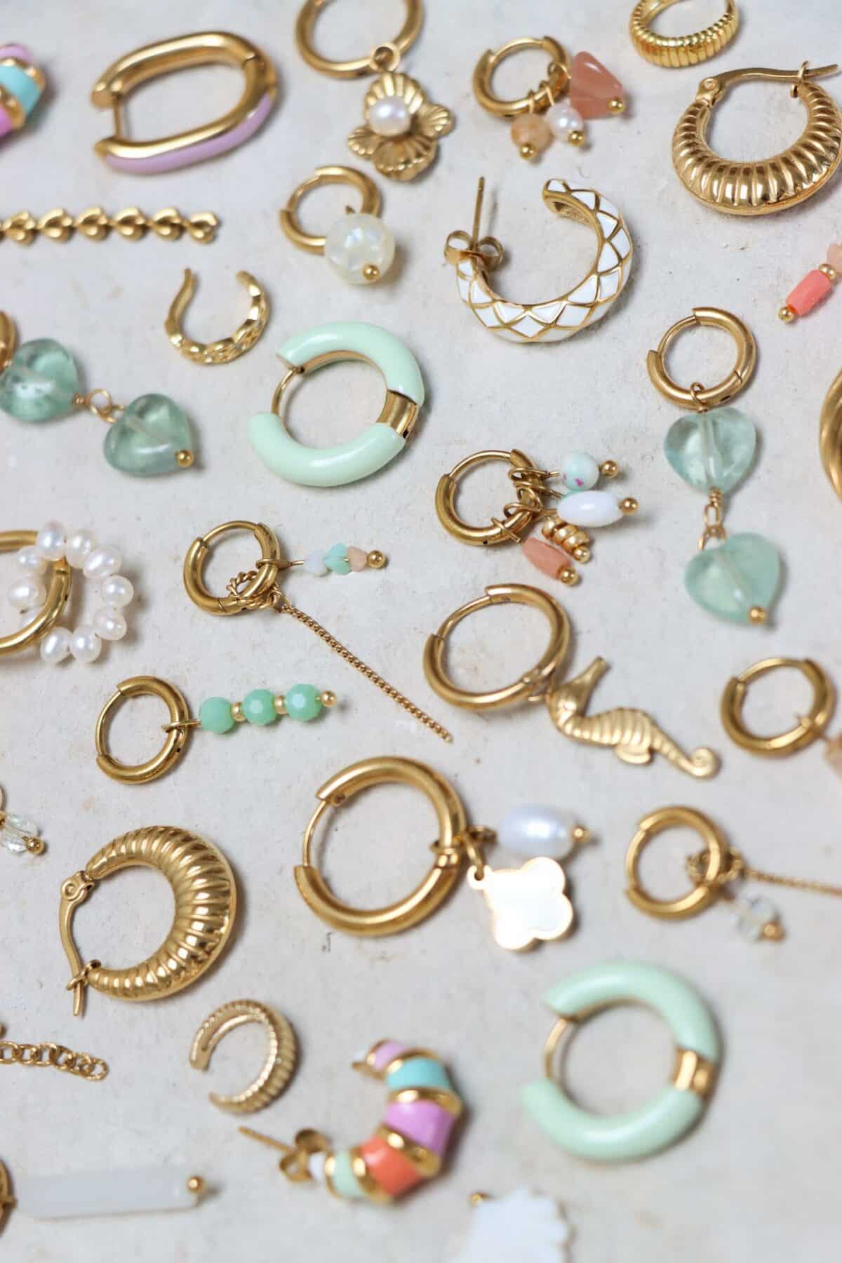 Label Kiki - seagreen hoop gold