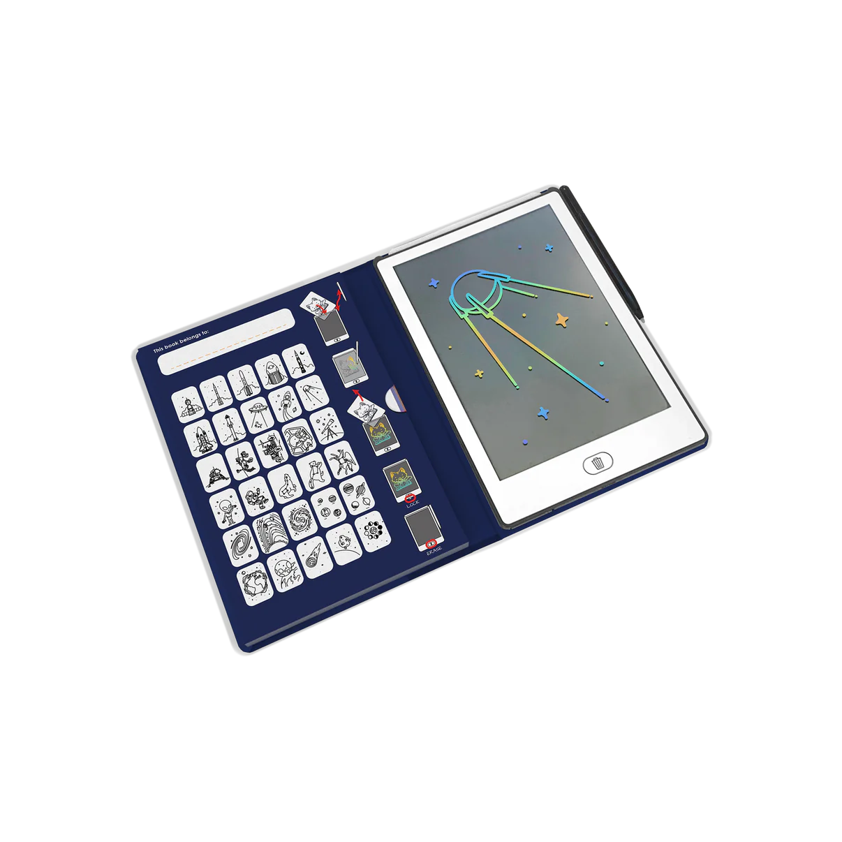 Kidywolf - kidydraw mini tekentablet - galaxy
