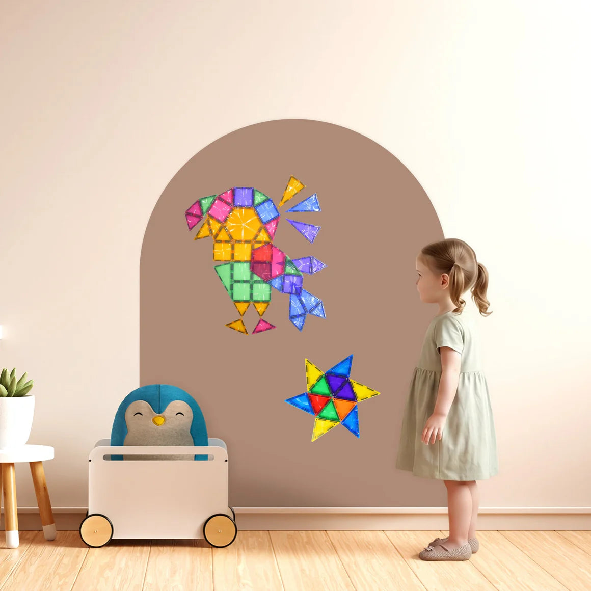 Cleverclixx - magnetic wall sticker 95x75cm - mocha cream