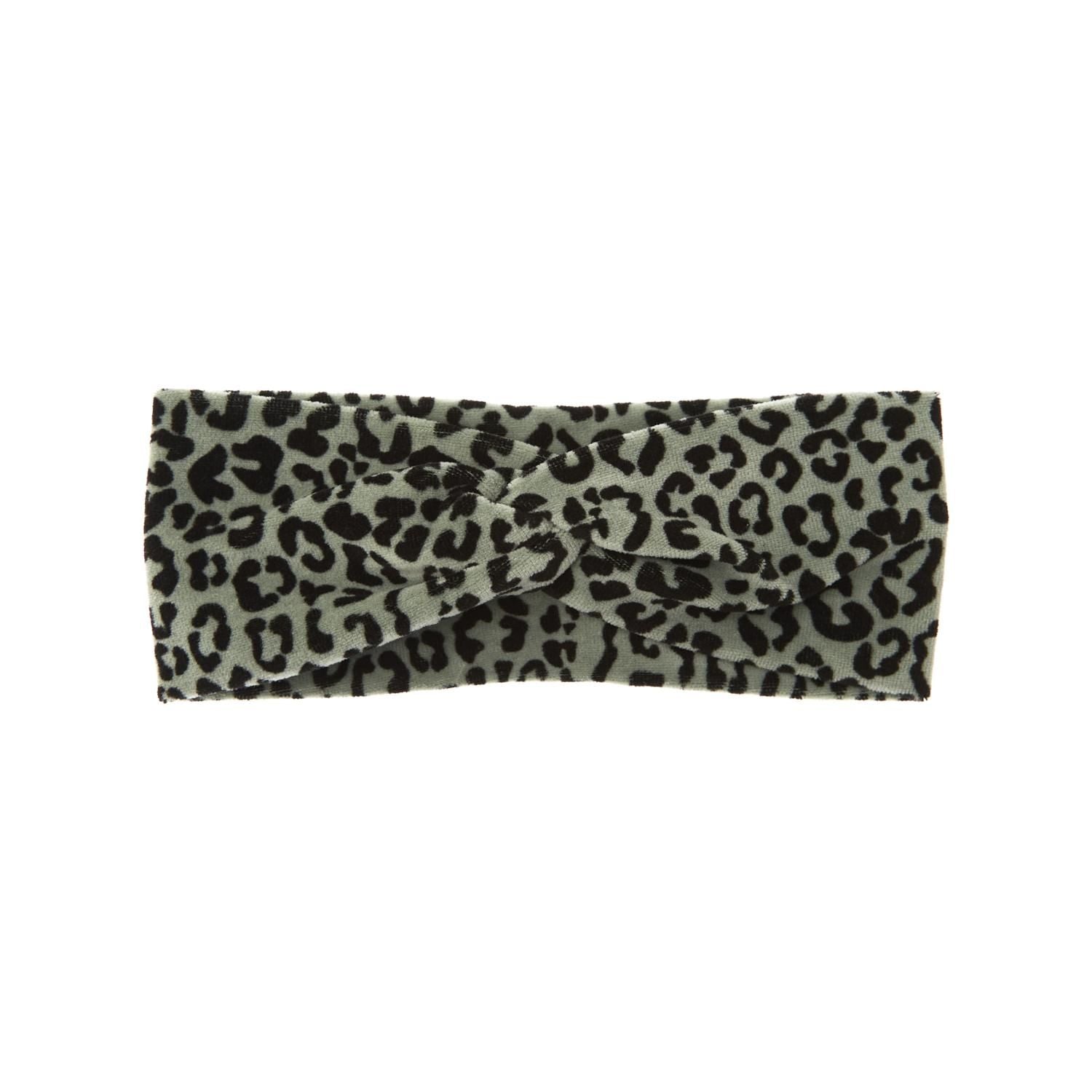 Tocoto Vintage - animal print velvet headband - green