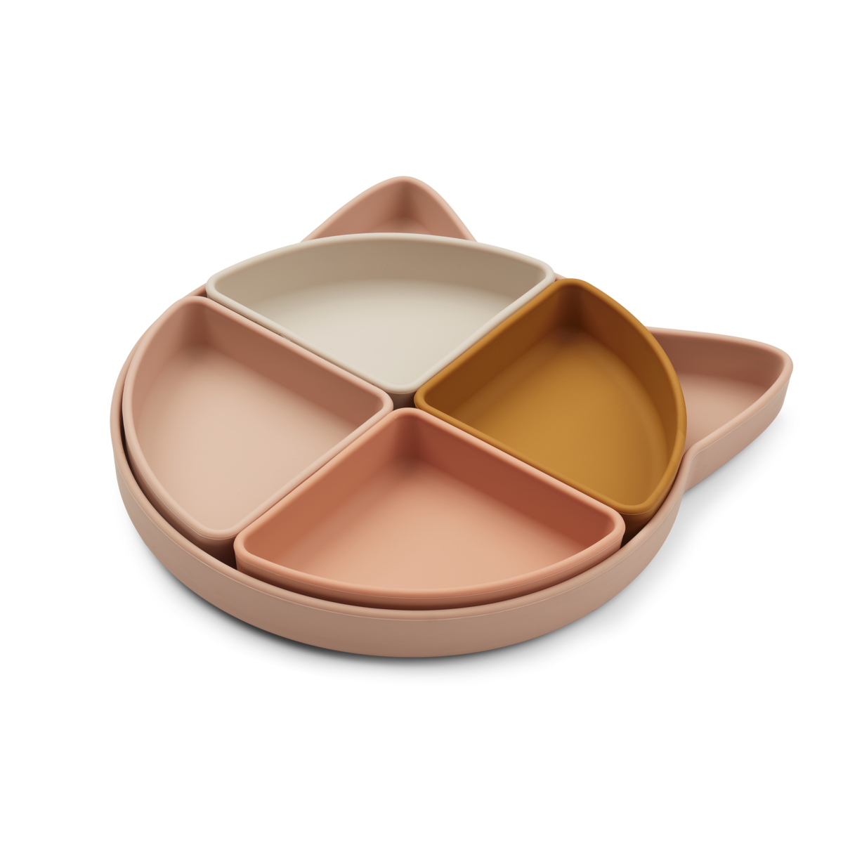 Liewood - arne divider plate - cat rose multi mix