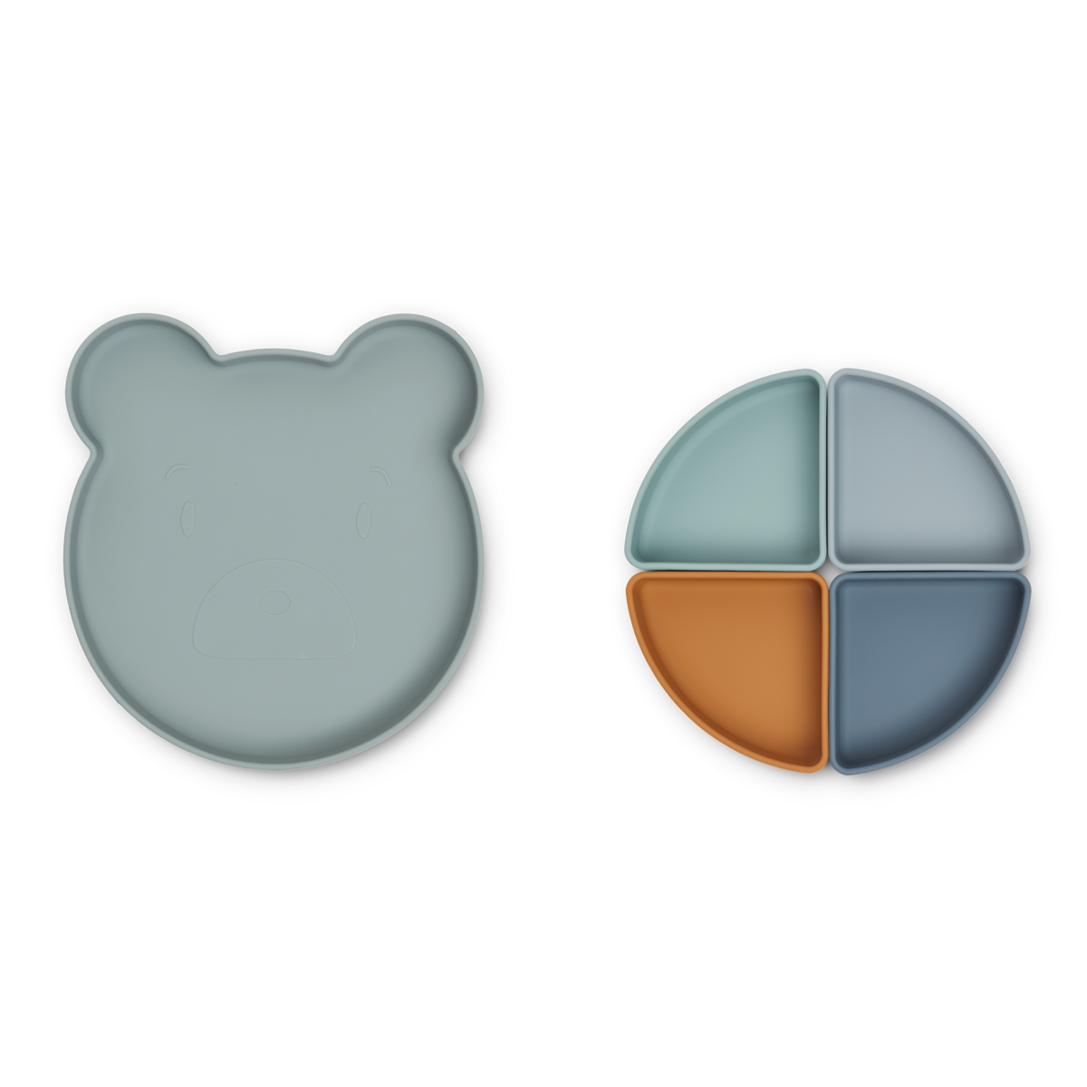 Liewood - arne divider plate - mr bear blue fog multi mix