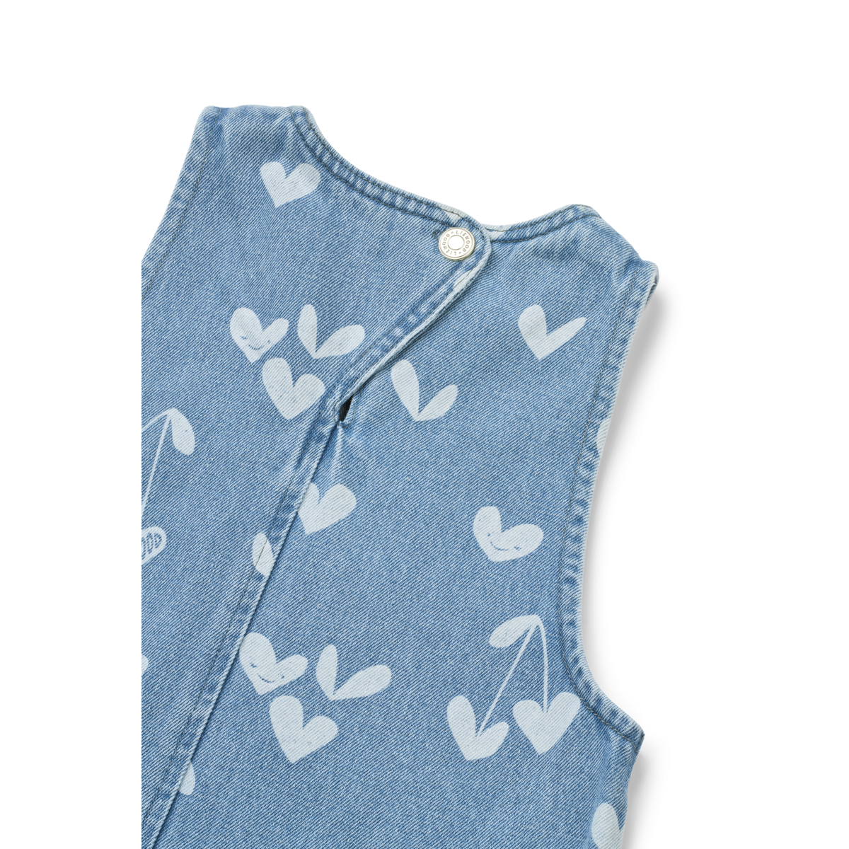 Liewood - angelica printed denim frill dress - sweatheart / light blue denim