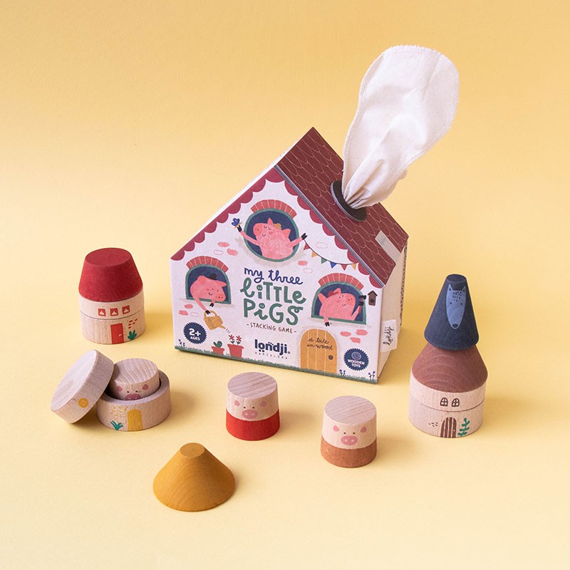 Londji - houten spel - my 3 little pigs