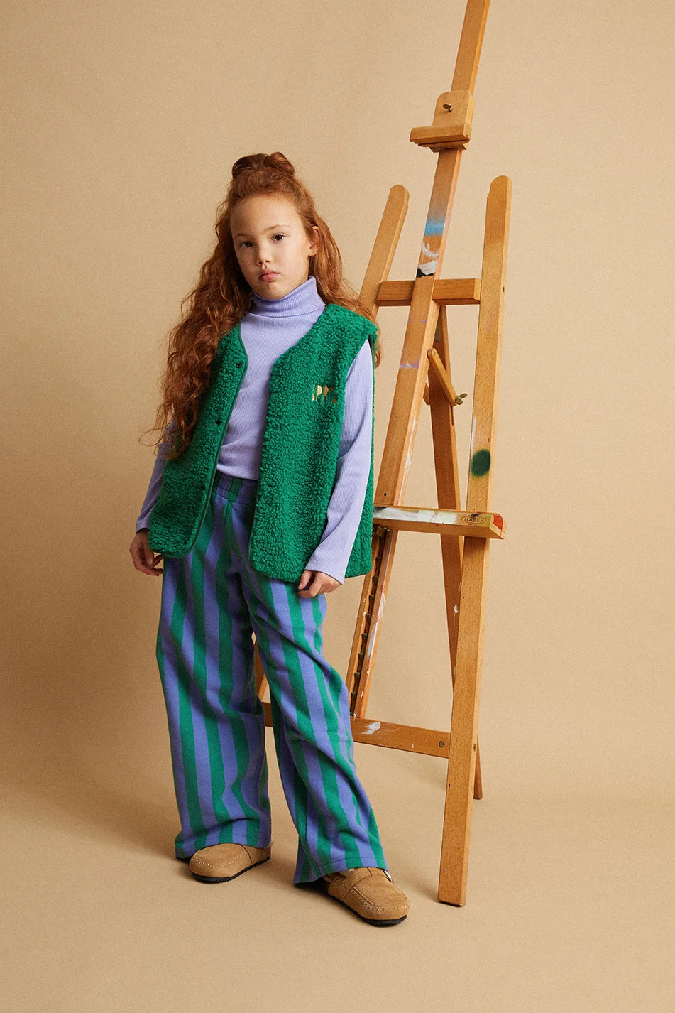 Sproet & Sprout - loose teddy gilet - deep green