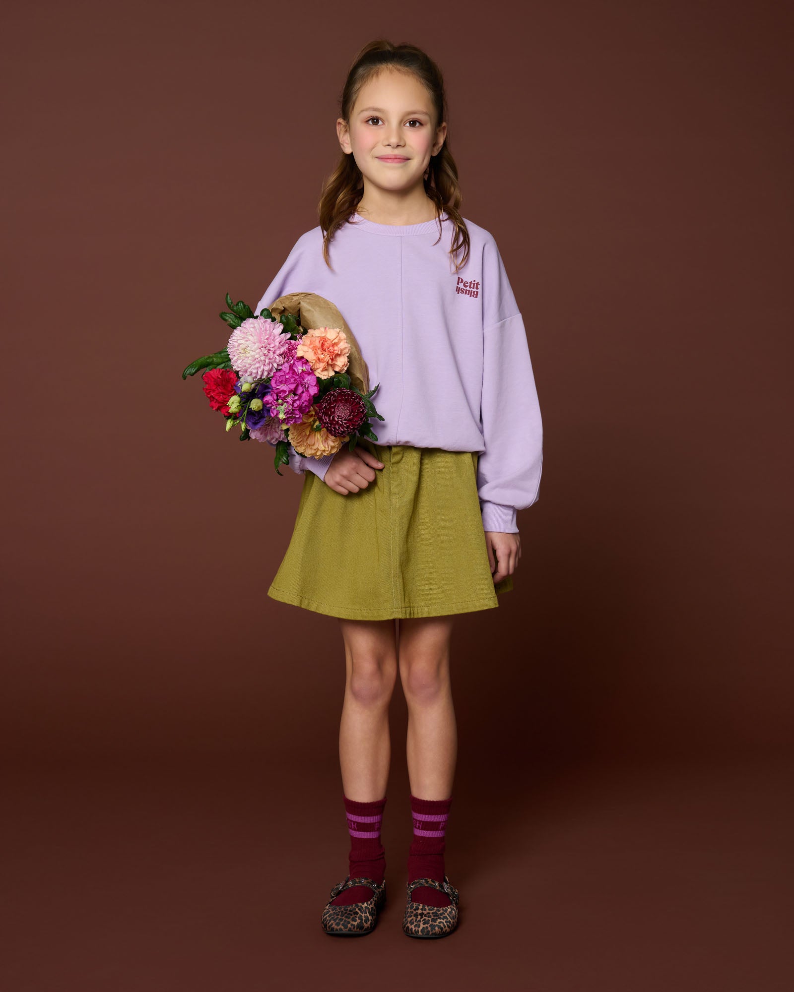 Petit Blush - luca sweater - purple rose