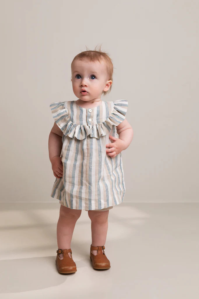 MarMar - drussa dress - dusty blue stripe
